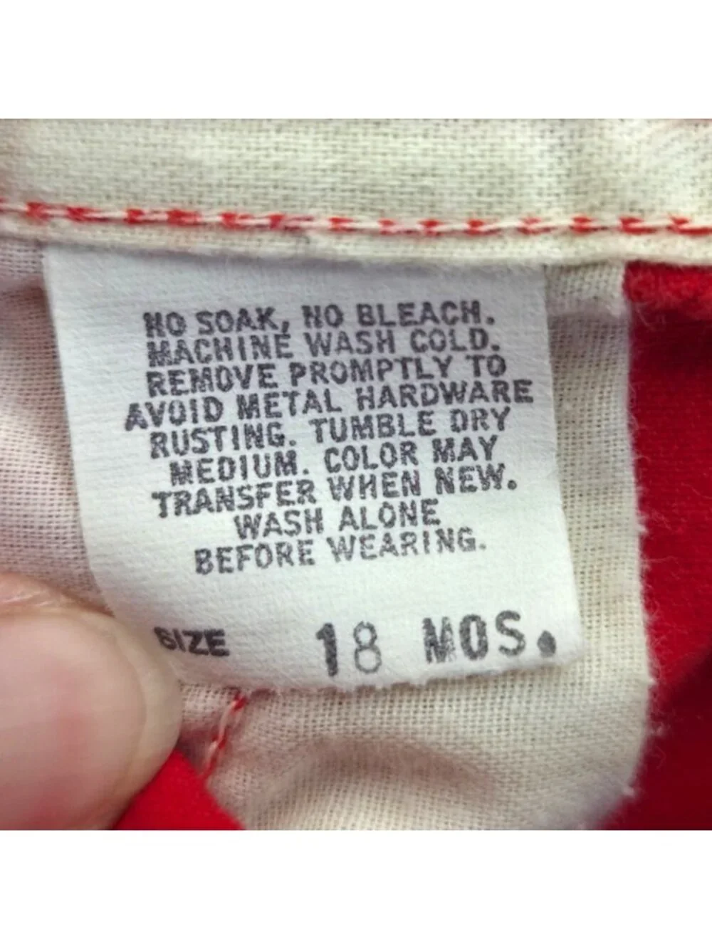 Vintage 1970s OshKosh B'gosh Red Vestbak Short Overalls 18M USA Paper Tag